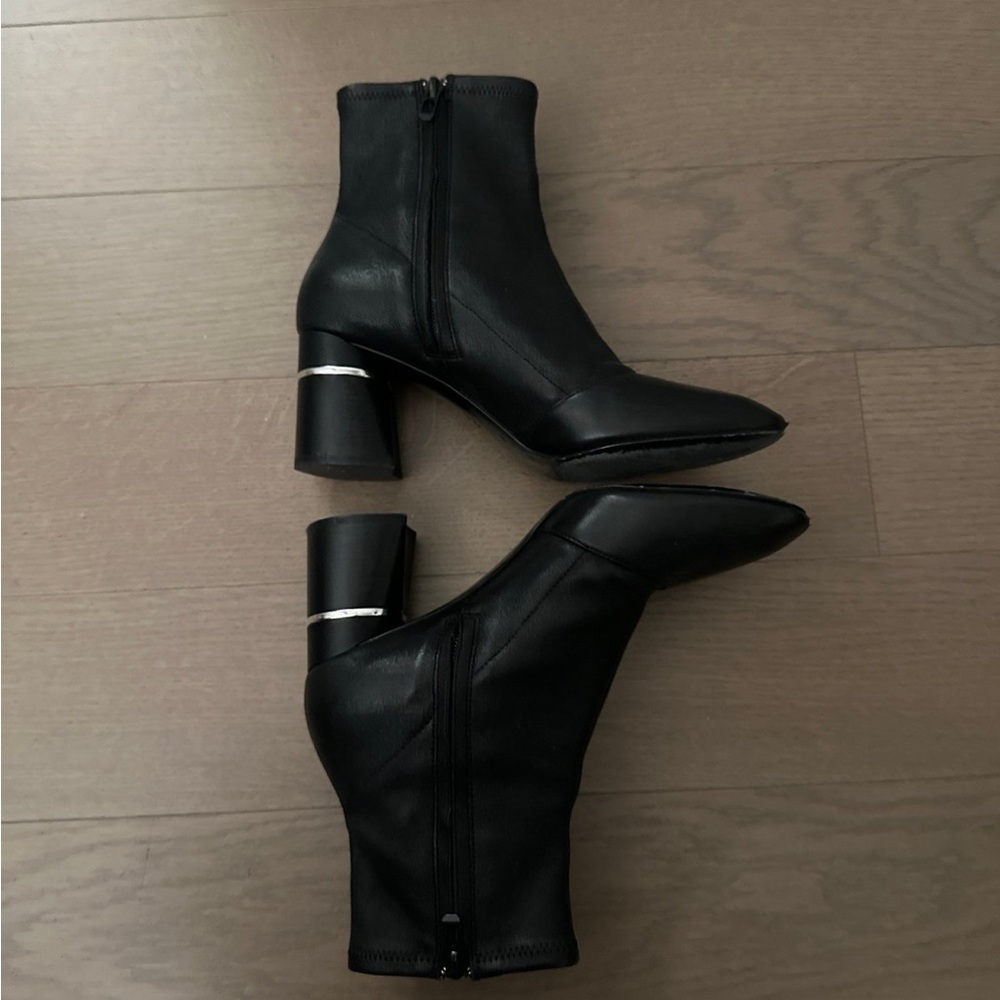 3.1 Phillip Lim Black Drum Ankle Boots with Silver Accent Size 40
